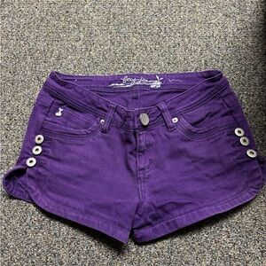 Y2K Foxy Jeans Purple Jean Shorts